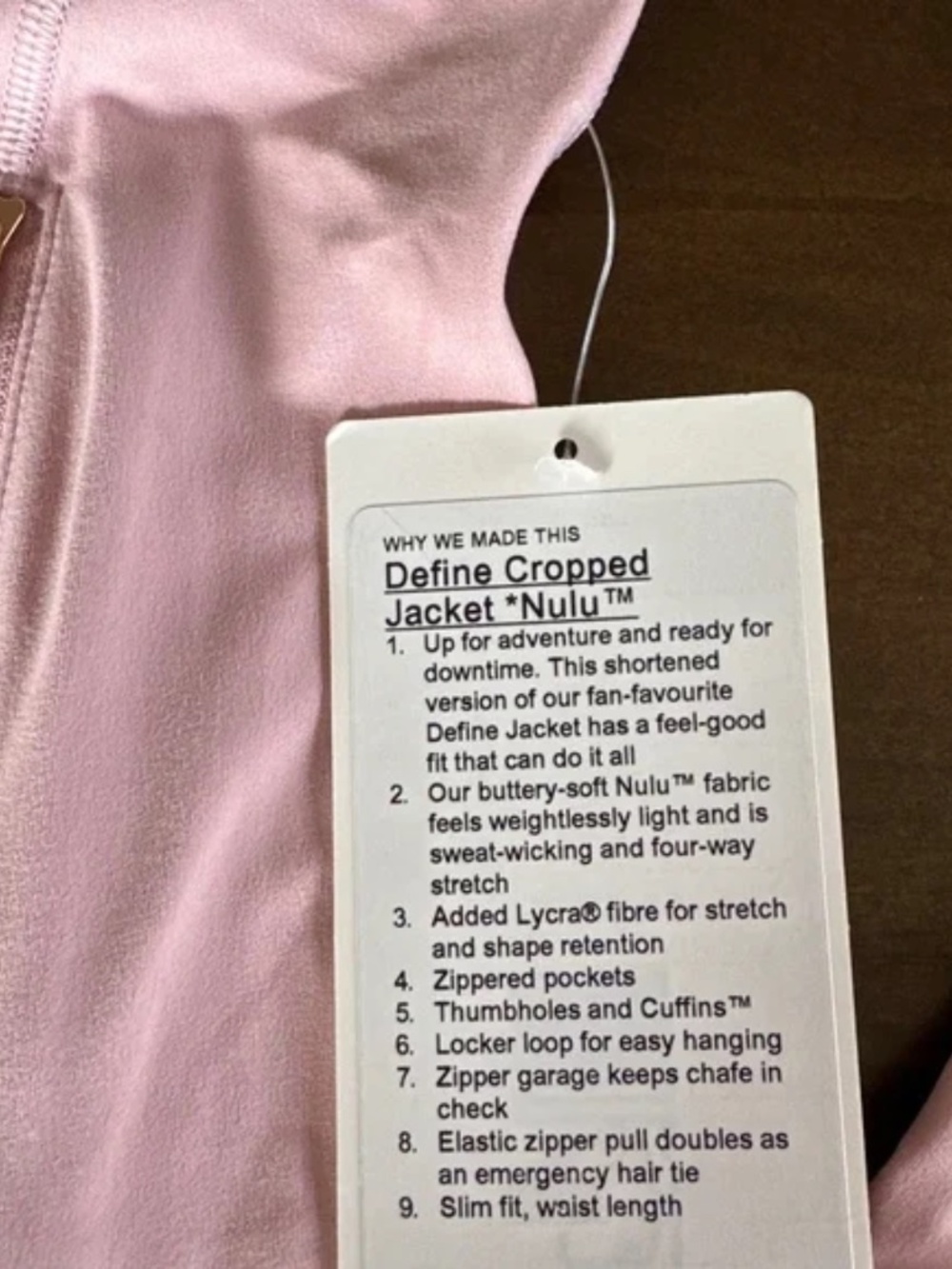 Lululemon Define Nulu Jacket Pink Haze / Rose Gold Cropped Women's Sz 10 NEW - Picture 4 of 4